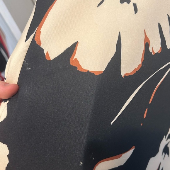 Maeve Anthropologie Scuba Large Flower print black and white dress - Picture 2 of 4